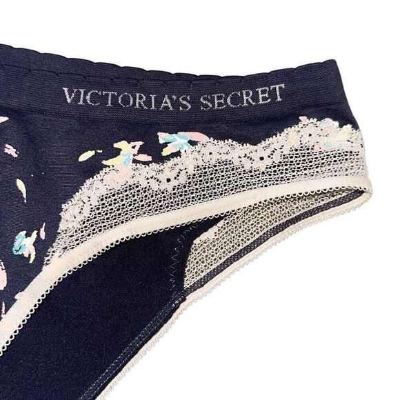 Victoria’s Secret Pink 2015 Sz L NWT Cheekini underwear panties, gray and floral - Picture 3 of 8